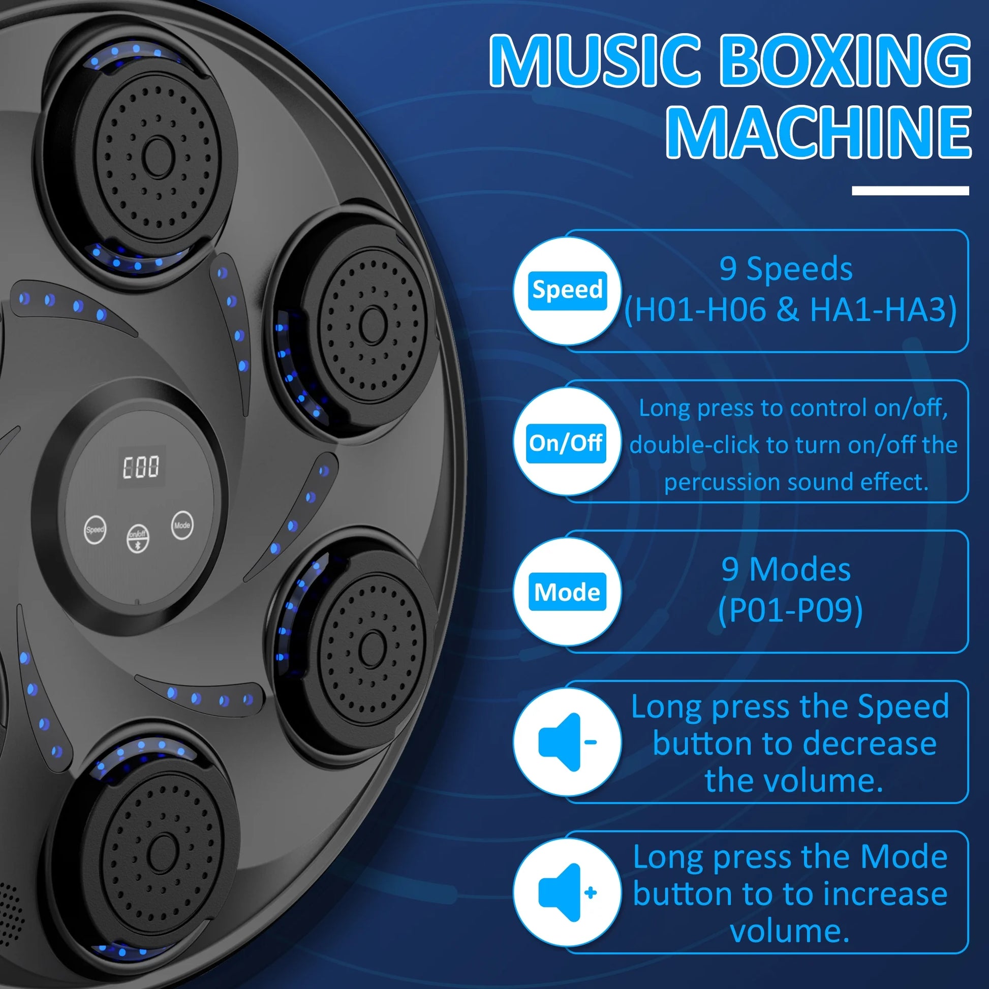 Music Boxing Machine Electronic Boxing Machine with Gloves Boxing Equipment for Indoor Training